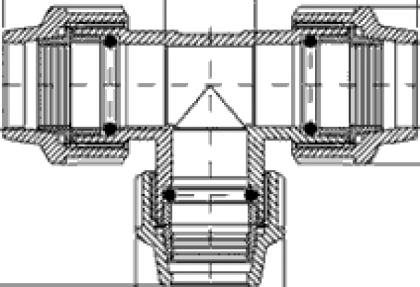 PP 32 x 25 x 32 T-Stück reduziert 90°